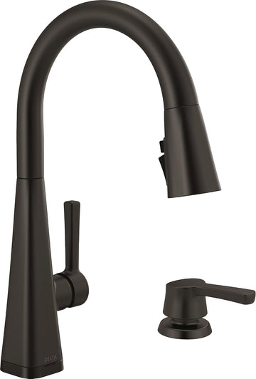 Faucet Lenta Matte Black Kitchen Faucet Touch, Soap Dispenser Included, Kitchen Sink Faucet, Kitchen Faucet Black