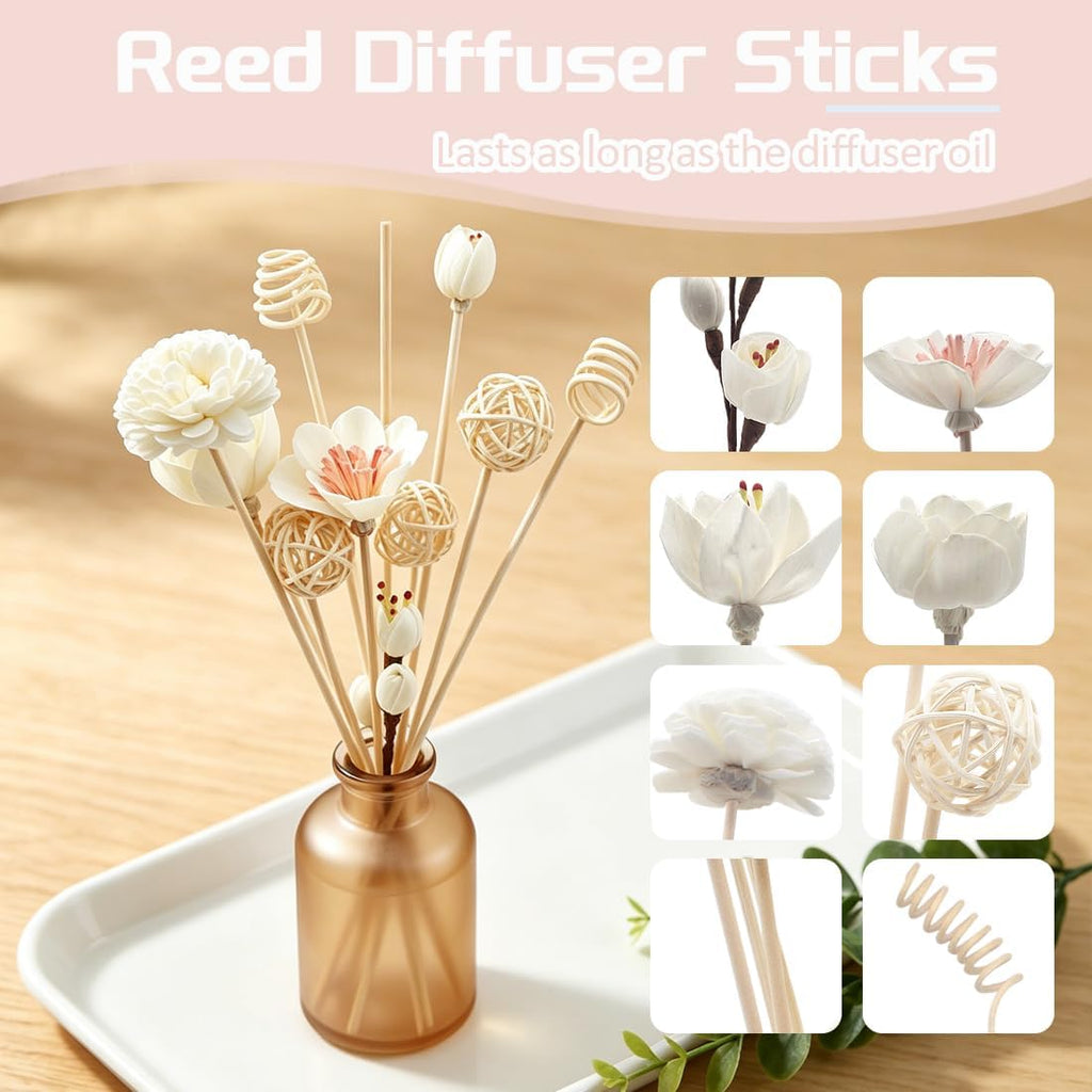 Reed Diffuser Sticks Set, Flowers Refill Replacement Sticks - Set of 18