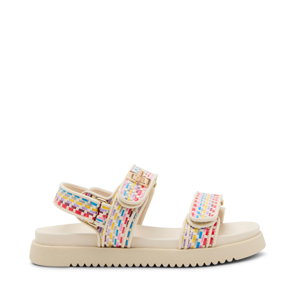 Madden Girl's Mona Flat Sandal, Stripe Multi, 5