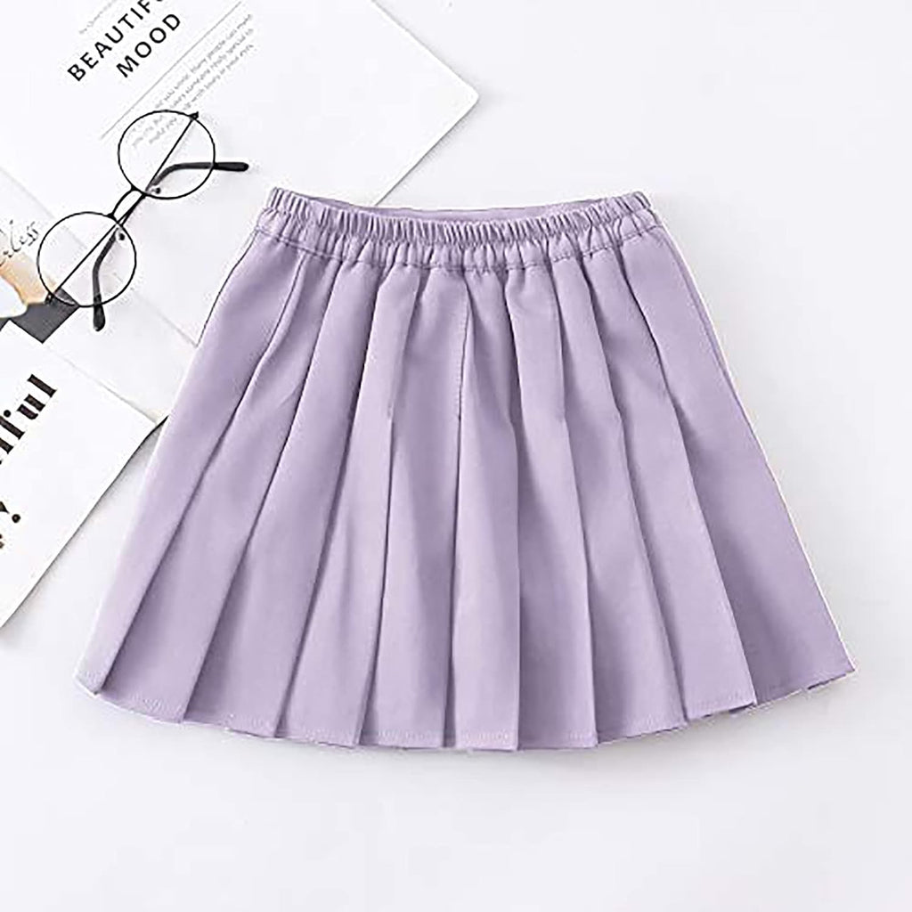 Girls Pleated Skirt with Shorts - Plaid Tennis Skorts & Solid School Uniform Skirts for Toddler/Big Kids