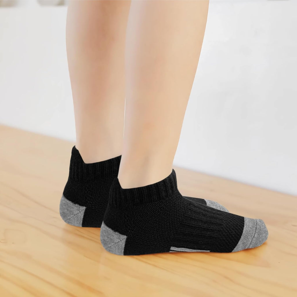 Boys Socks 18 Pairs Ankle Socks Boy Running Athletic Sock Low Cut Ankle Sock for Little Big Kids
