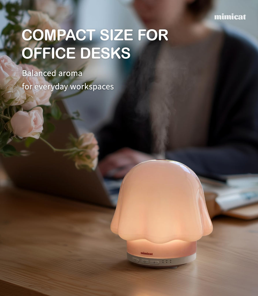 Essential Oil Diffuser Glass: Timer 120ml Ultrasonic Cool Mist Aromatherapy Diffusers Office with Soft Night Light