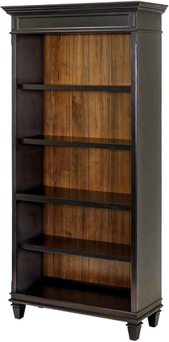 Hartford Wood Bookcase in Two Tone Distressed Black