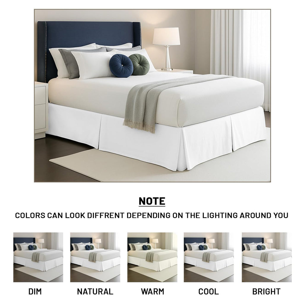 13 inch Drop Bed Skirt Full Size - Platform Style with Secure Fit, Classic Tailored Look, Elegant Pleated Style Dust