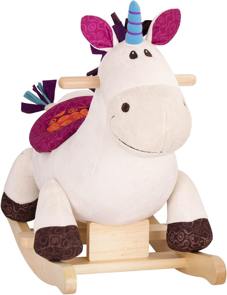 Unicorn Rocker, Dilly-Dally Wooden Ride-On Plush Toy, Soft Toys