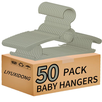 Baby Hangers 50 pcs, 360° Swivel Hook, Adjustable Kids Hangers According to Clothing Size, Suitable for Babies and