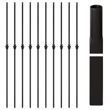 10-Pack Black Iron Balusters Hollow Single Knuckle Stair Spindles
