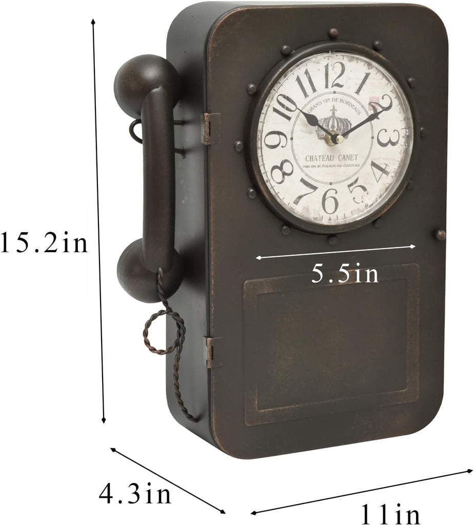 Antique Wall Clock Vintage Clock with Hidden Storage Compartment
