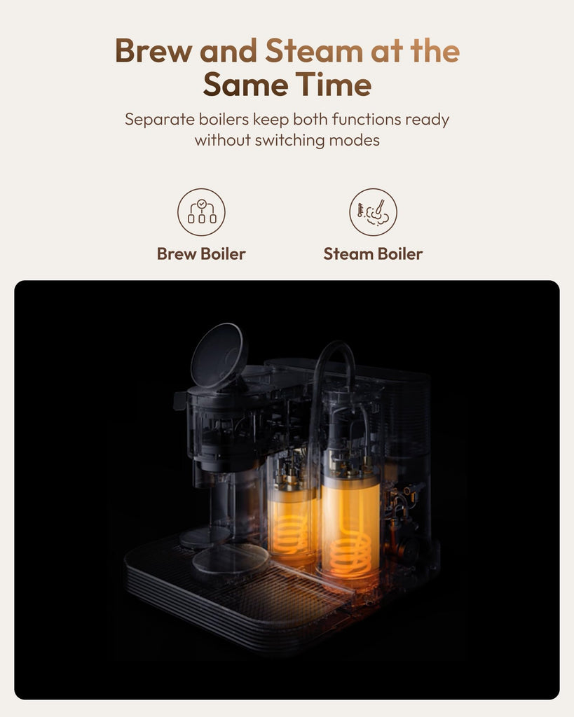 Dual Boiler Espresso Machine with Grinder and Dual Built-In Scales