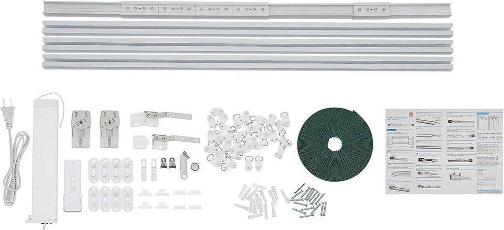 Electric Curtain Track, 7.08-13.78ft Smart Curtain Tracks Maximum Load 88.18lbs, Motorized Curtains Rod Electric