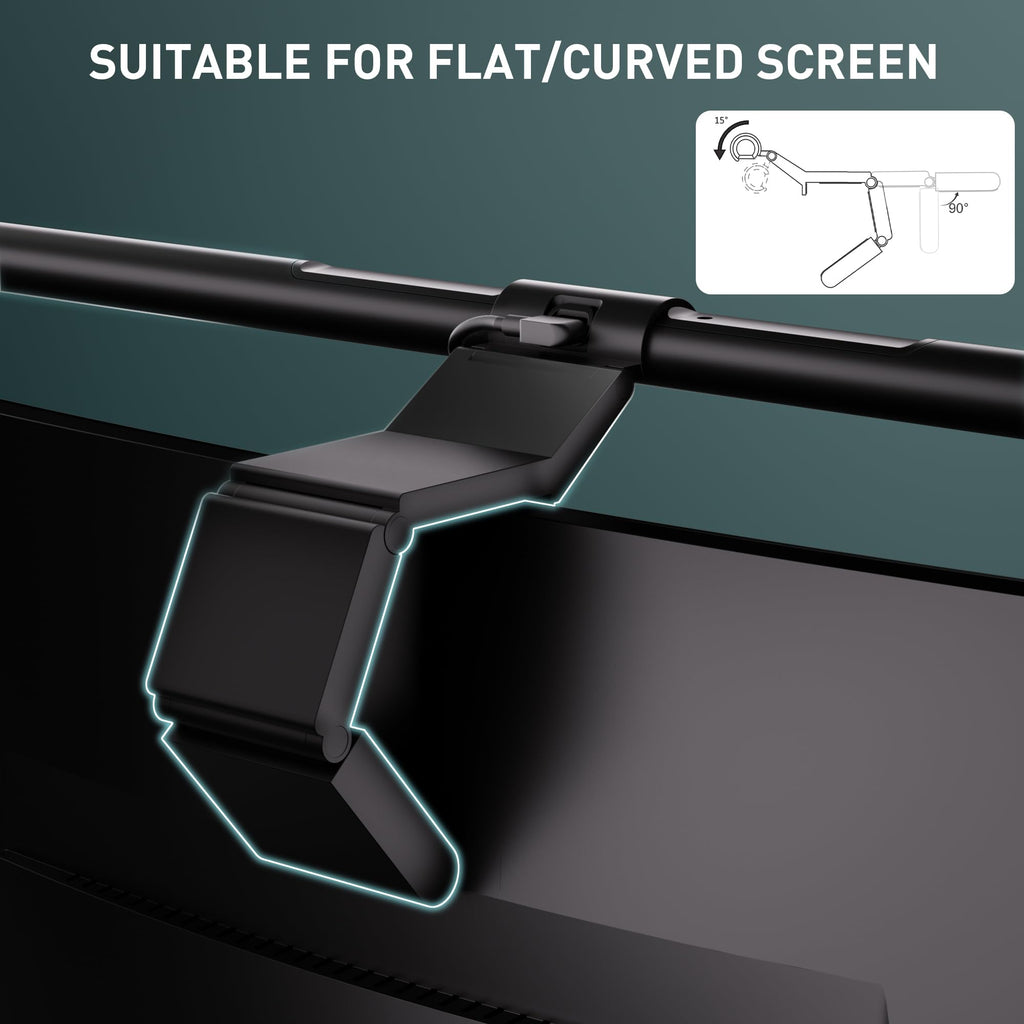 Monitor Light Bar with Remote Control, Fit for Curved/Flat Monitor, Eye-Care USB Computer Lamp Dimmable Screen Light