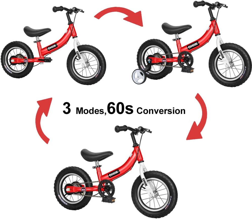 Balance Bike 2 in 1 for Kids 2 3 4 5 6 7 Years Old,Balance to Pedals Bike,12 14 16 inch Kids Bike,with Pedal