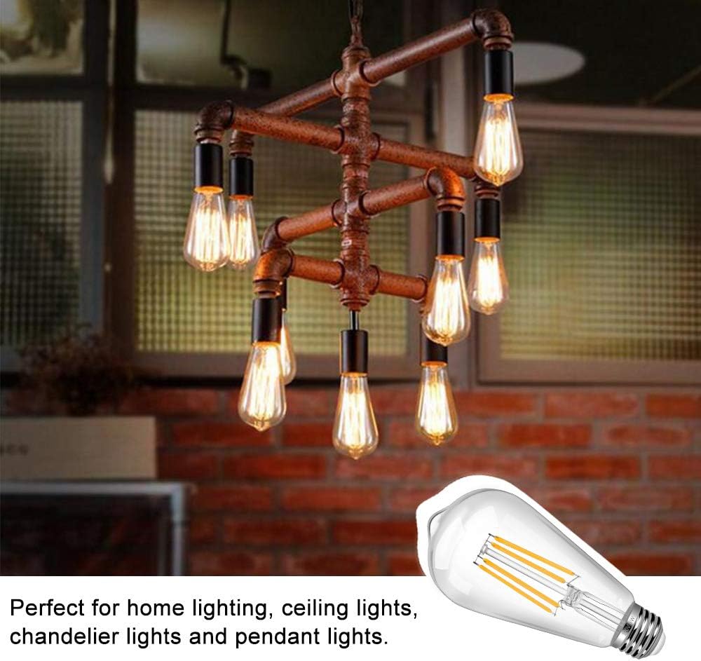 12 Pack Dimmable Vintage LED Edison Bulb, 6W Equivalent 60W LED Edison Bulb Warm White 2700K Antique Led Vintage