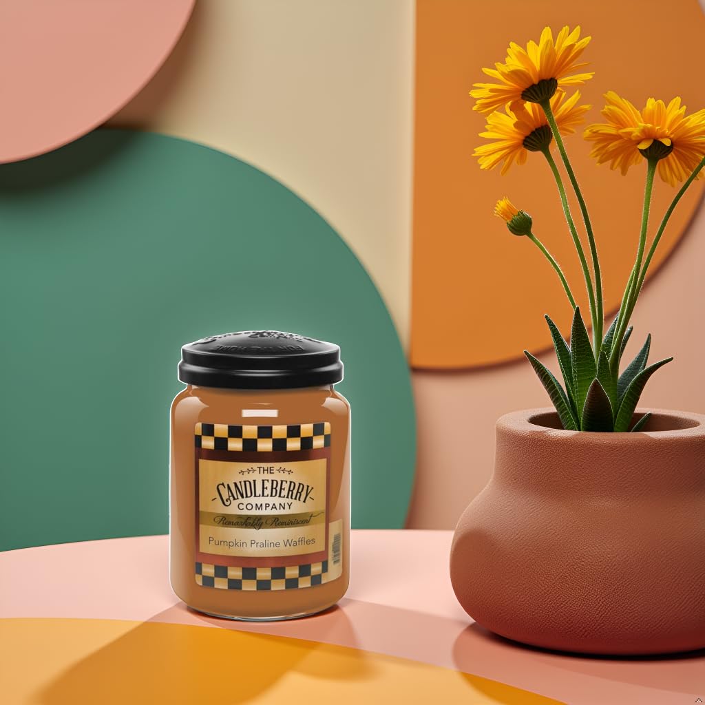 Candleberry Candles Pumpkin Praline Waffles | Strong Fragrances | Hand Poured in The USA | Highly Scented | 135 Hour