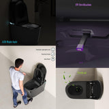 Black Smart Tankless One-Piece Toilet with Built-In Bidet, Auto Open and Close Lid, Warm Water, Warm Air Dryer, Self-Cleaning Heated Seat, Remote Control