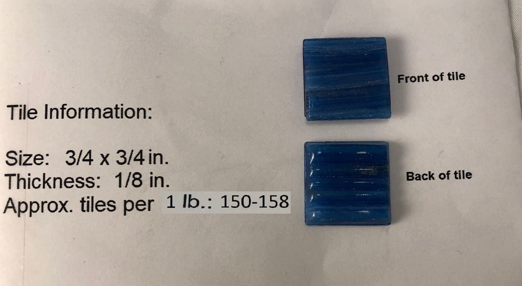 3/4" Mosaic Tile - P 61 Lapis Lazuli - 1 lb Bag Brand Glass Tile