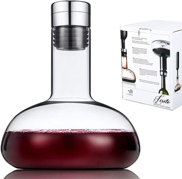 Circulation Wine decanter 50oz Wine Carafe with lid,100% Hand Blown Crystal Aerator decanter,Superior Red Wine
