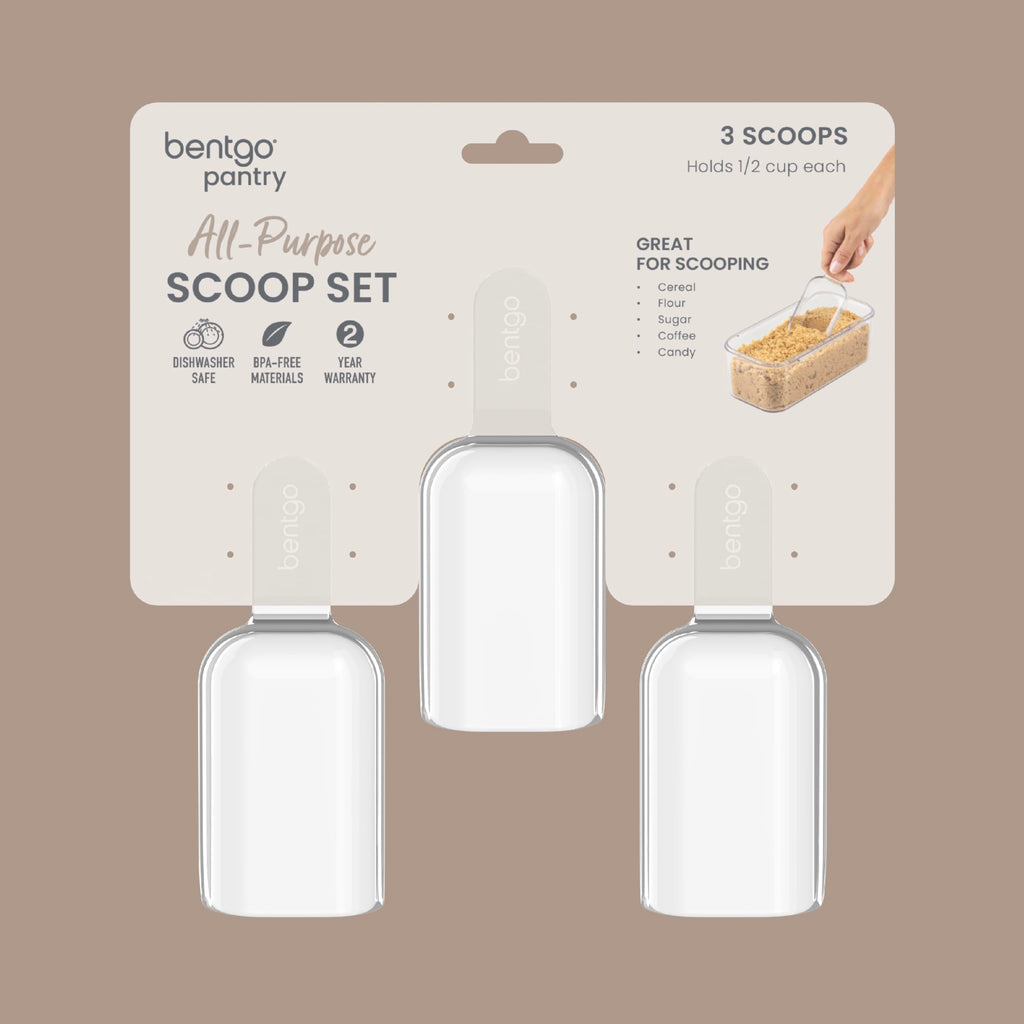 Pantry 3-Piece All-Purpose Scoop Set, 1/2 Cup, BPA-Free (Clear)