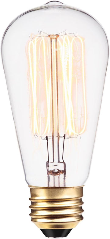 40W Vintage Edison S60 Squirrel Cage Incandescent Filament Light Bulb, E26 Base, 145 Lumens