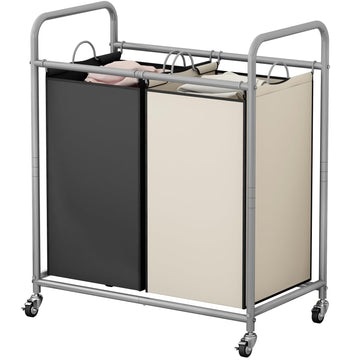Laundry Hamper with Lockable Wheels and 2 Removable Bags