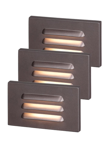 5CCT 120V LED Step Lights, Louvered, Oil Rubbed Bronze