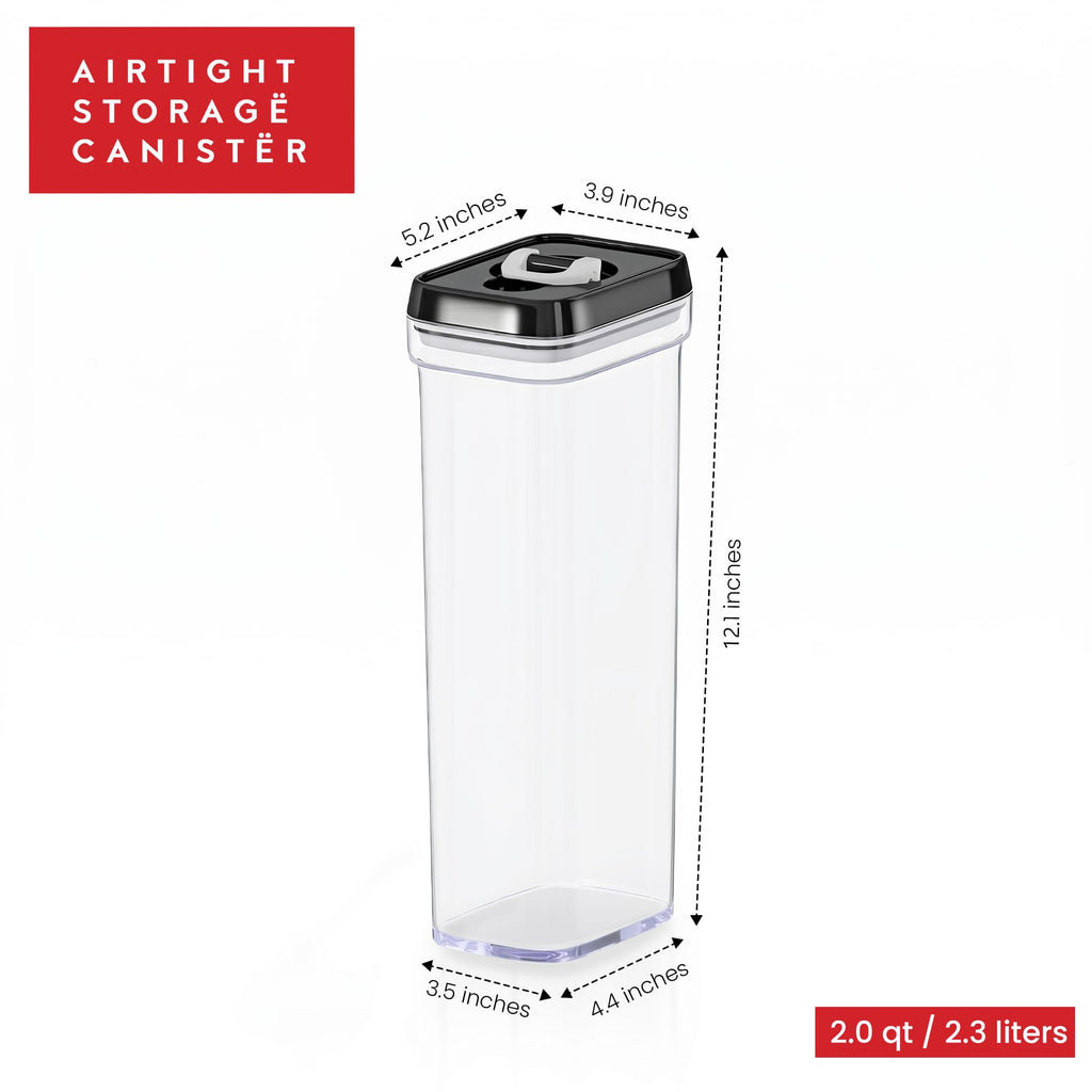 Pasta Storage Containers for Pantry Airtight - 2 Pc Spaghetti Container Storage - Ideal for Spaghetti & Noodles