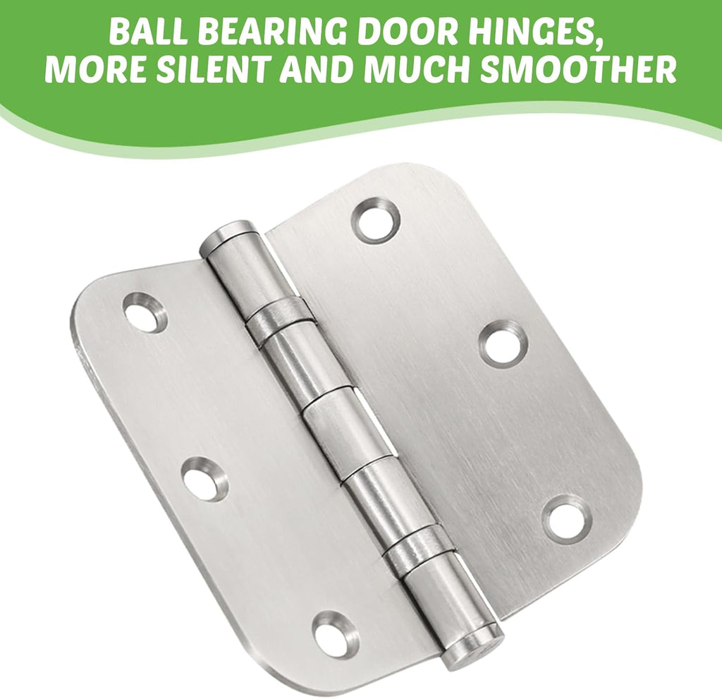 Ball Bearing Door Hinges 3.5'' Stainless Steel Door Hinges 3.5''X 3.5'' Residential Doors Hardware with 5/8" Radius