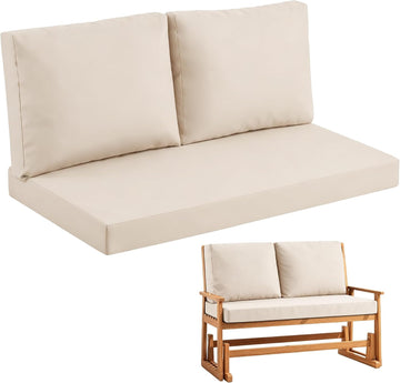 Outdoor Loveseat Cushion Set, 48" x 24" Patio Loveseat Cushions, Water-Resistant & Fade-Resistant Love Seat Cushions