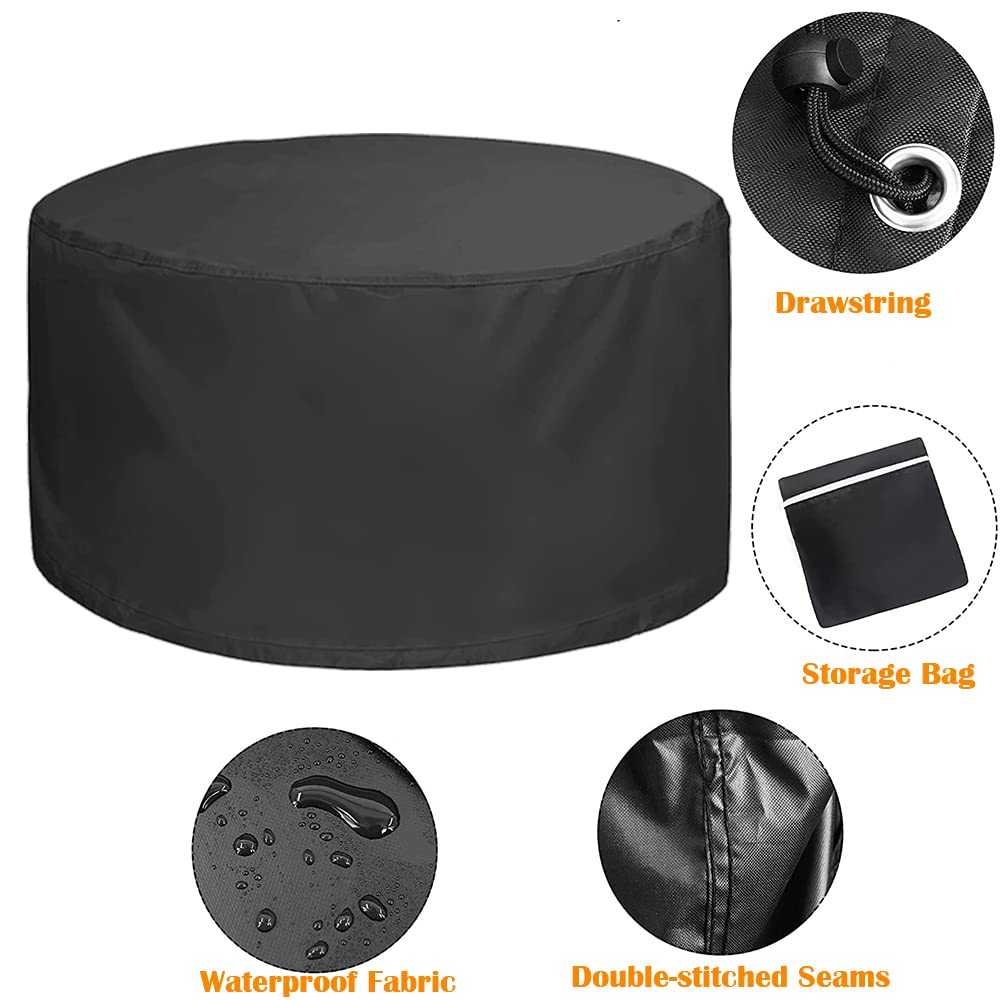 Round Patio Furniture Set Covers - Waterproof, Dustproof - Round Table & Chair Set Cover - Outdoor Garden - Coffee