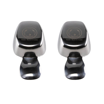 1/4 Cup 60 ml Leave-in Canister Scoops, Polished Stainless Steel (Set of 2)