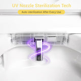 ELLAI Silver Strip Artistic Smart Toilet,Powerful Flush,Auto Open/Close,Comfort Height,Instant Warm