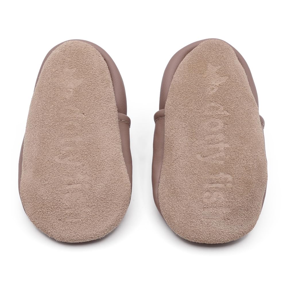 Soft Sole Leather Baby Sandals - Light Brown