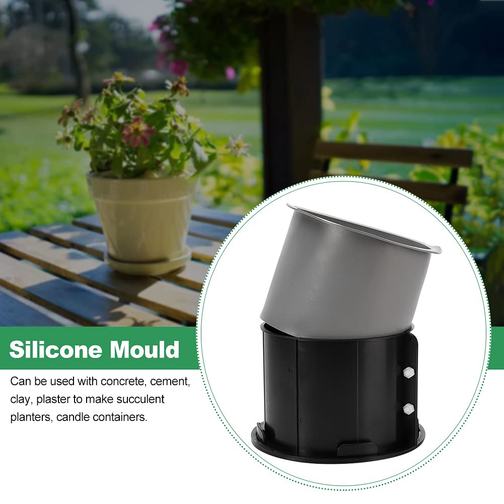 Silicone Molds for Concrete Flower Pot, 5x6inch Round Planter Mold Large, Concrete Moulds DIY Container for Succulent