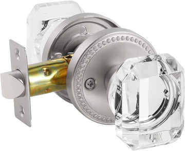 Satin Nickel Door Knobs Crystal Door Knob Brushed Nickel Passage Door Knobs Square Glass Silver Interior Door Knob