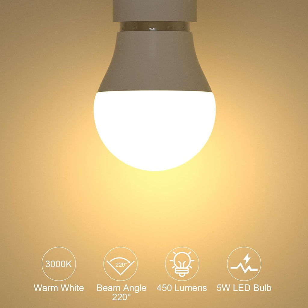 Refrigerator Light Bulb 40 Watt 120V, A15 5W 3000K, 6 Pack