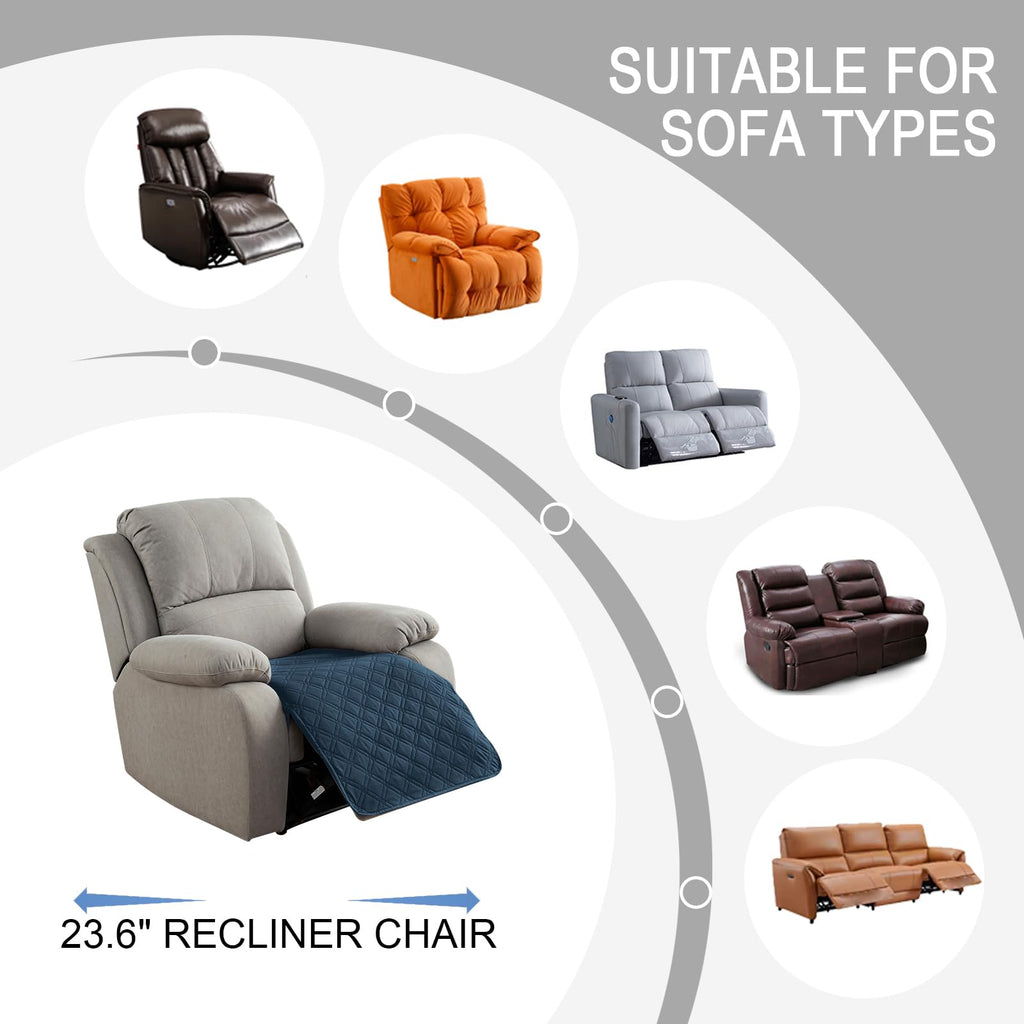 100% Waterproof Recliner Chair Covers, Non-Slip Furniture Protector
