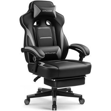 Gaming Chair with Footrest, Big and Tall Office Chair, Ergonomic High Back Lumbar Support and Recliner for