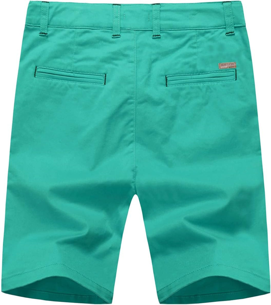 Boys Shorts - Flat Front Shorts with Adjustable Waist,Chino Shorts for Boys,6 Colors to Choose