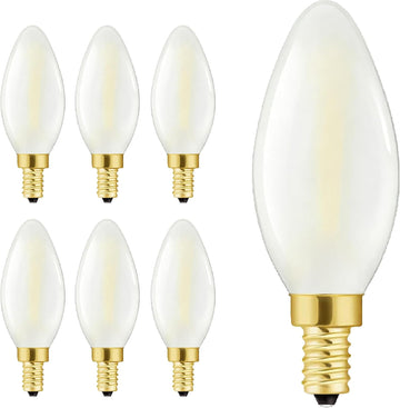 Frosted Chandelier Light Bulb 40W Dimmable E12 Candelabra LED Bulbs,2700K