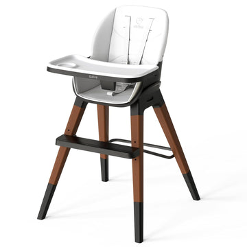 8 in 1 Convertible Wooden High Chair, Adjustable Baby High Chair for Babies and Toddlers with Tray, Easy to Clean