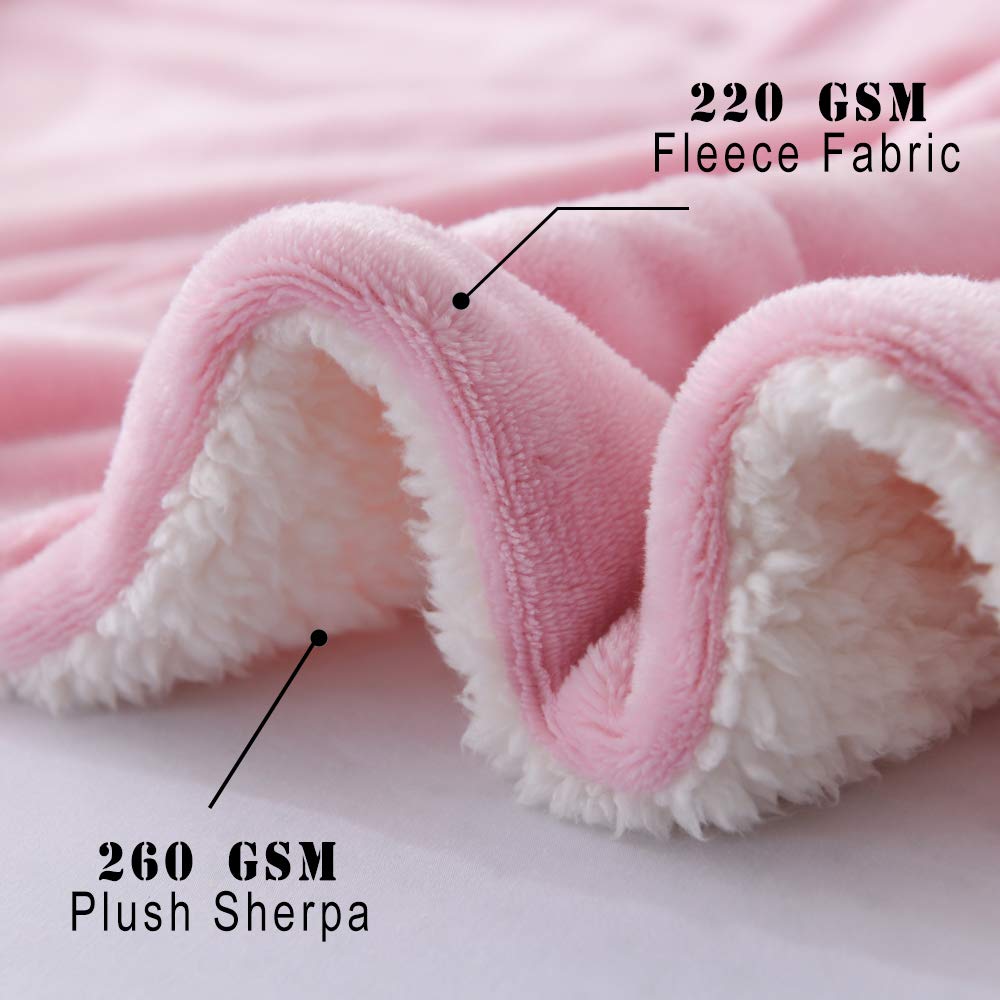 Flannel Blanket Reversible Sherpa Throw Blanket Super Soft Fuzzy Plush Microfiber for Fur Baby/Gift