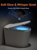 Smart Toilet with ADA Comfort Height Heated Seat, Night Light, Tankless Auto Flush, Foot Sensor Operation, Modern Elongated One-Piece Design