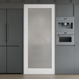 30 x 80 Interior Door Slab, Glass Door, Closet Door with Frosted Glass, Pantry Doors Solid Core 1 Panel Prebuilt Panel
