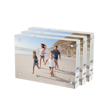 4x6 Acrylic Picture Frames 3 Pack, Clear Picture Frames, 20% Thicker