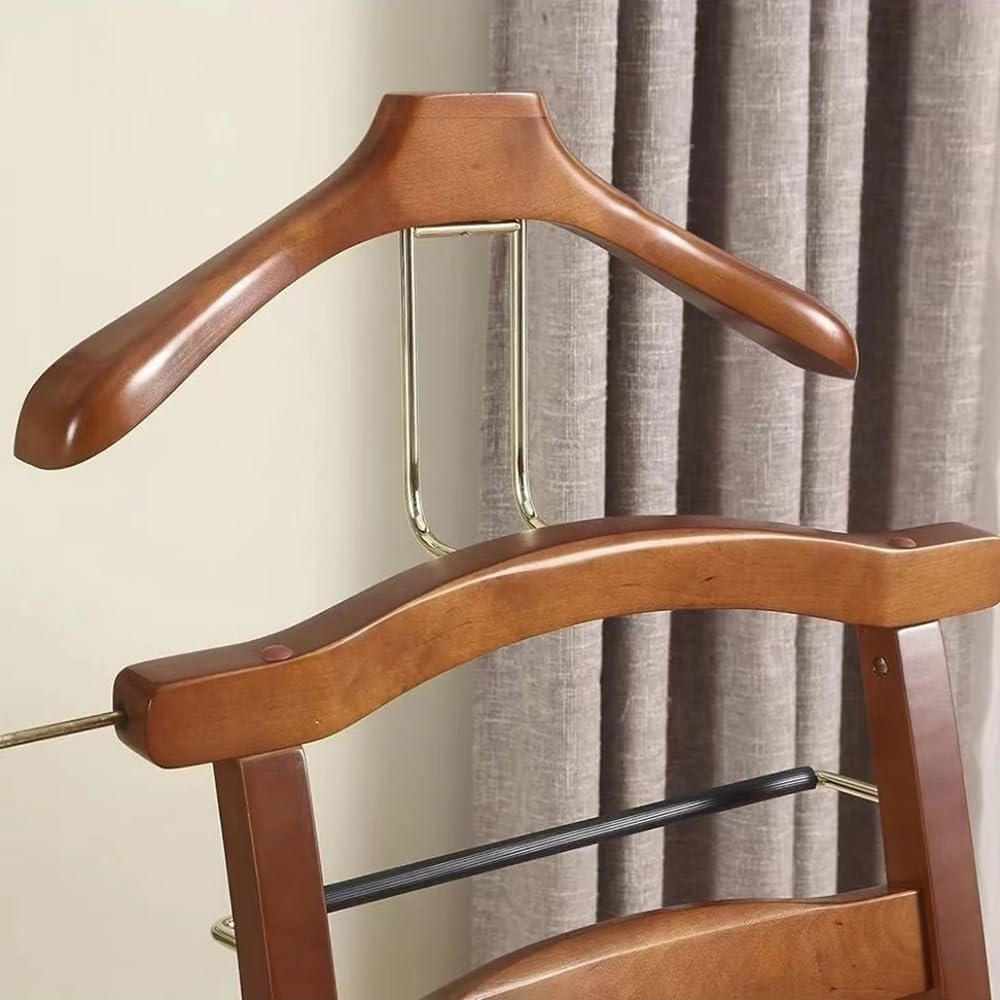 Office Chair with Hanger Valet, Mens Valet Stand with Drawer, Accessory Clothes Organizer (Brown) 45.7 * 58.4 *
