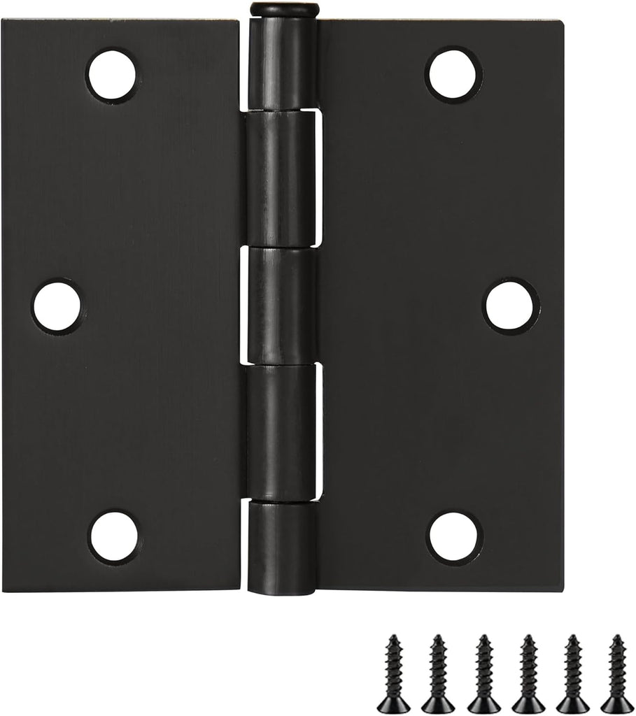 9-Pack Oil Rubbed Bronze Door Hinges - 3.5-inch x 3.5-inch - Square Corner Radius Steel Door Hinge