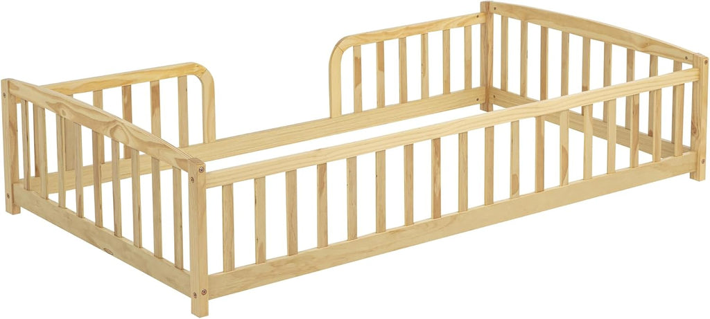 Toddler Floor Bed with Central Entrance, Natural