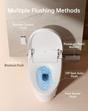 Smart Toilet with Built-In Bidet, Dual Auto Flush, Heated Seat, Air Dryer, Foam Shield, Modern Elongated One-Piece Design