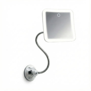 10x Flexible Magnifying Mirror with 3 LED Light Settings, Rechargeable - Gooseneck Lighted Makeup Mirror, Locking