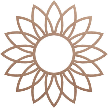 34"OD x 11 7/8"ID x 3/8"T Daisy Wood Fretwork Pierced Ceiling Medallion, Wood (Paint Grade)